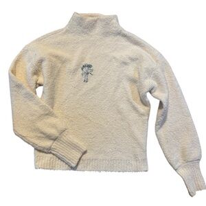 Marled Mock Neck Beige Sweater Size XS